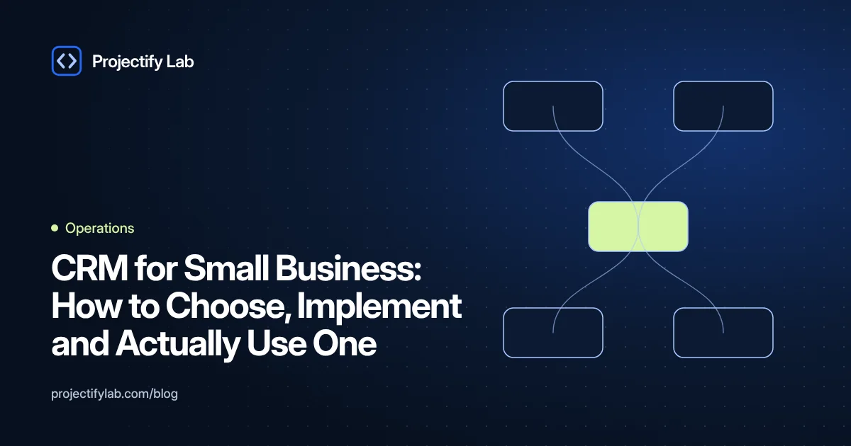 CRM for Small Business: How to Choose, Implement and Actually Use One - Projectify Lab Operations guide featured image