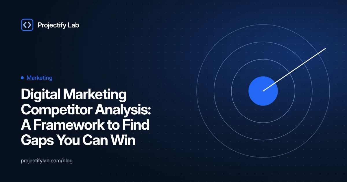 Digital Marketing Competitor Analysis: A Framework to Find Gaps You Can Win - Projectify Lab Marketing guide featured image
