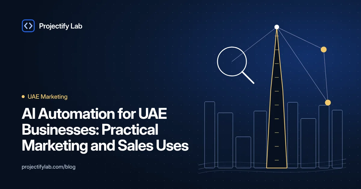 AI Automation for UAE Businesses: Practical Marketing and Sales Uses - Projectify Lab UAE Marketing guide featured image