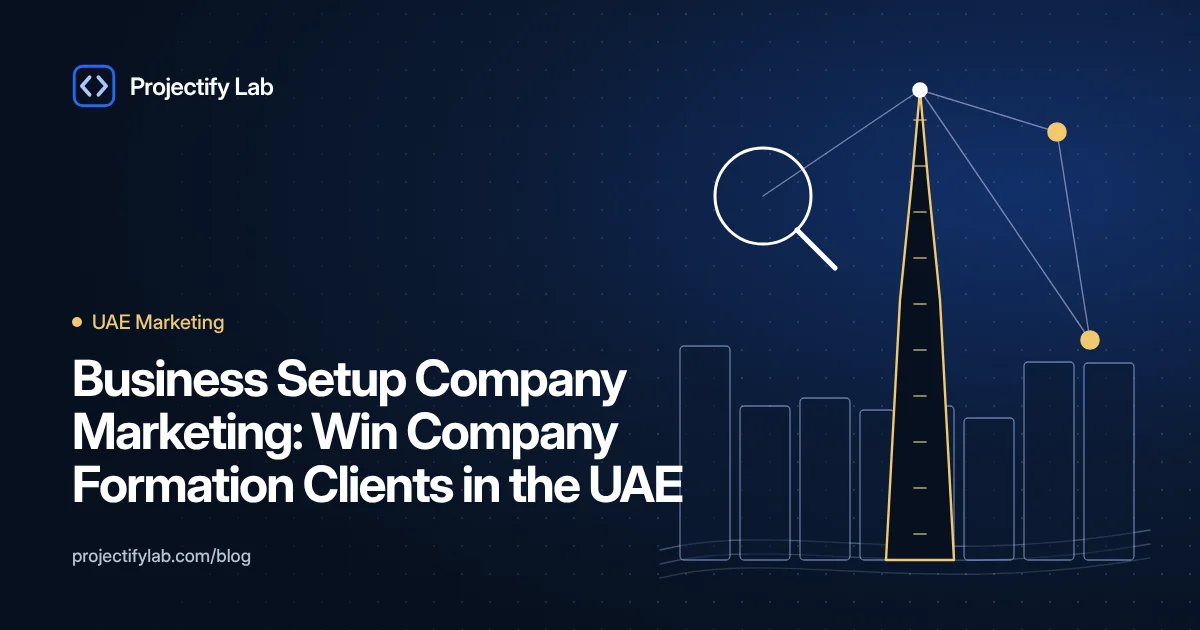 Business Setup Company Marketing: Win Company Formation Clients in the UAE - Projectify Lab UAE Marketing guide featured image