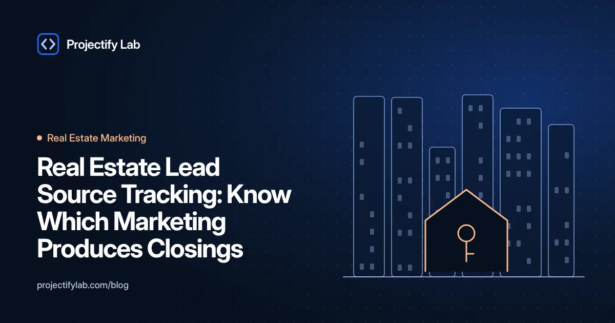 Real Estate Lead Source Tracking: Know Which Marketing Produces Closings - Projectify Lab Real Estate Marketing guide featured image